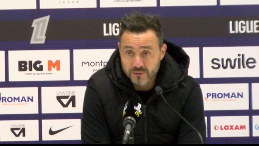 Montpellier-OM : Roberto De Zerbi "peu de numéro 9 sont aussi complets qu'Elye Wahi. Il a un très gros potentiel"