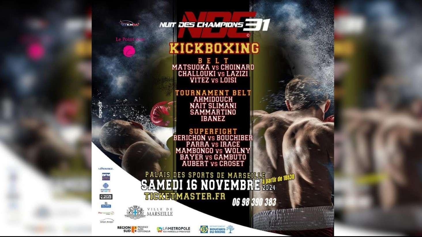 31e Nuit des champions : le meilleur du kickboxing à Marseille