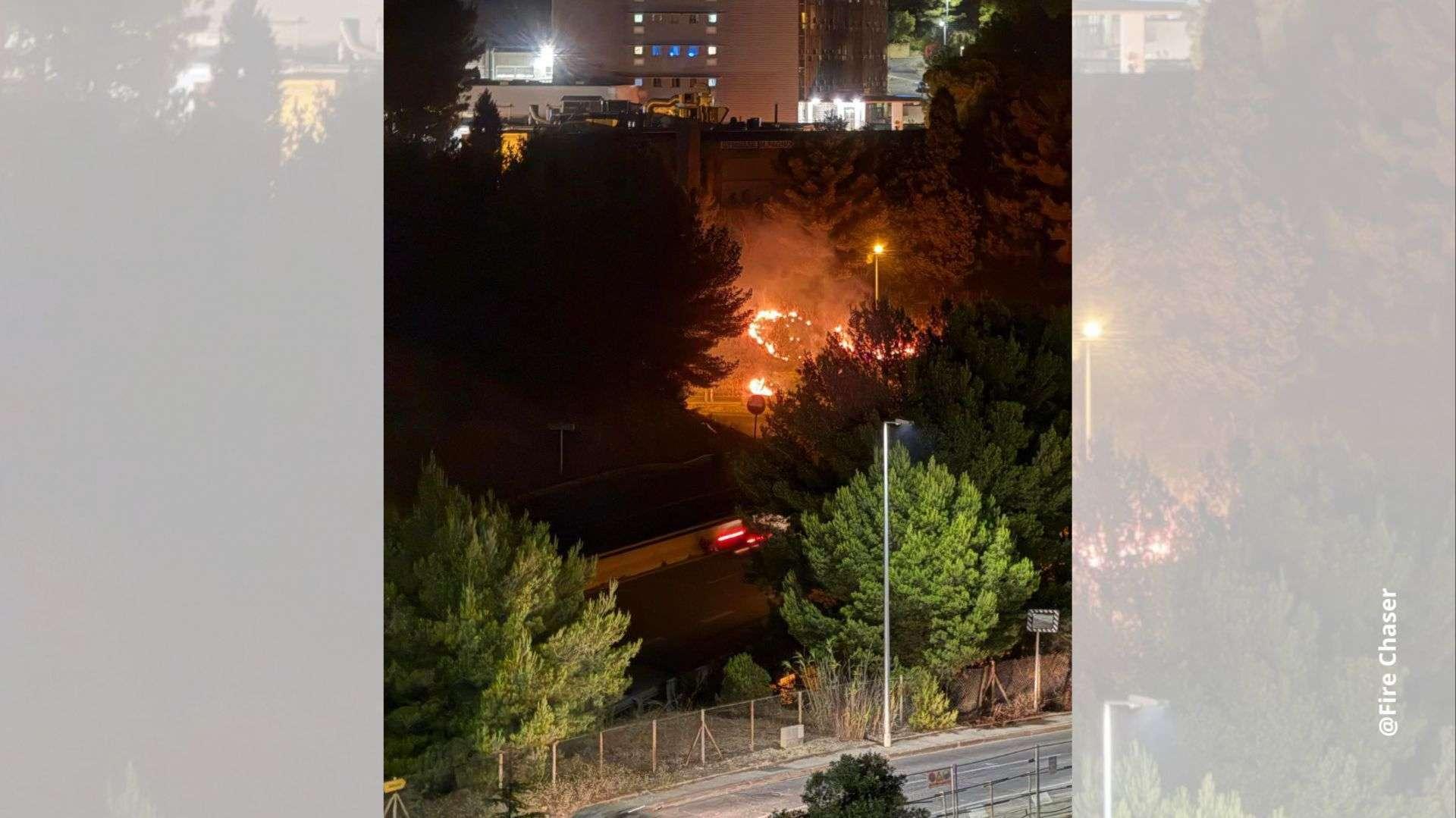 Un feu de végétation hier à Martigues après un tir de mortier