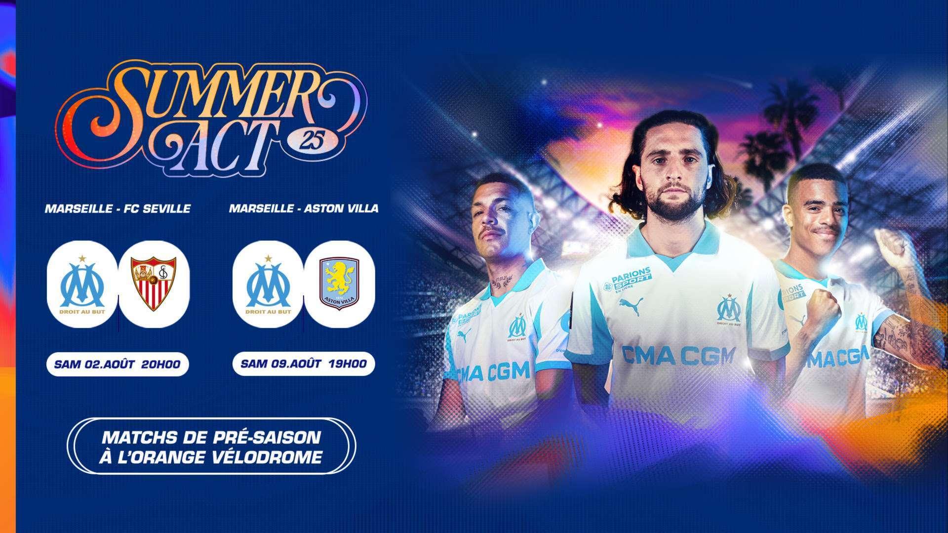 L’OM affrontera le Séville FC et Aston Villa FC en matchs amicaux au Vélodrome