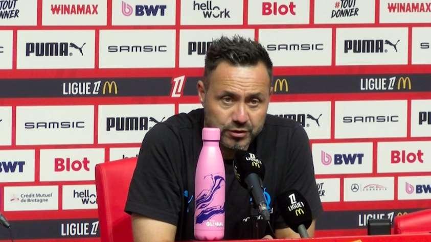 La conférence de presse de Roberto De Zerbi après la défaite de l'OM à Rennes (1-0).