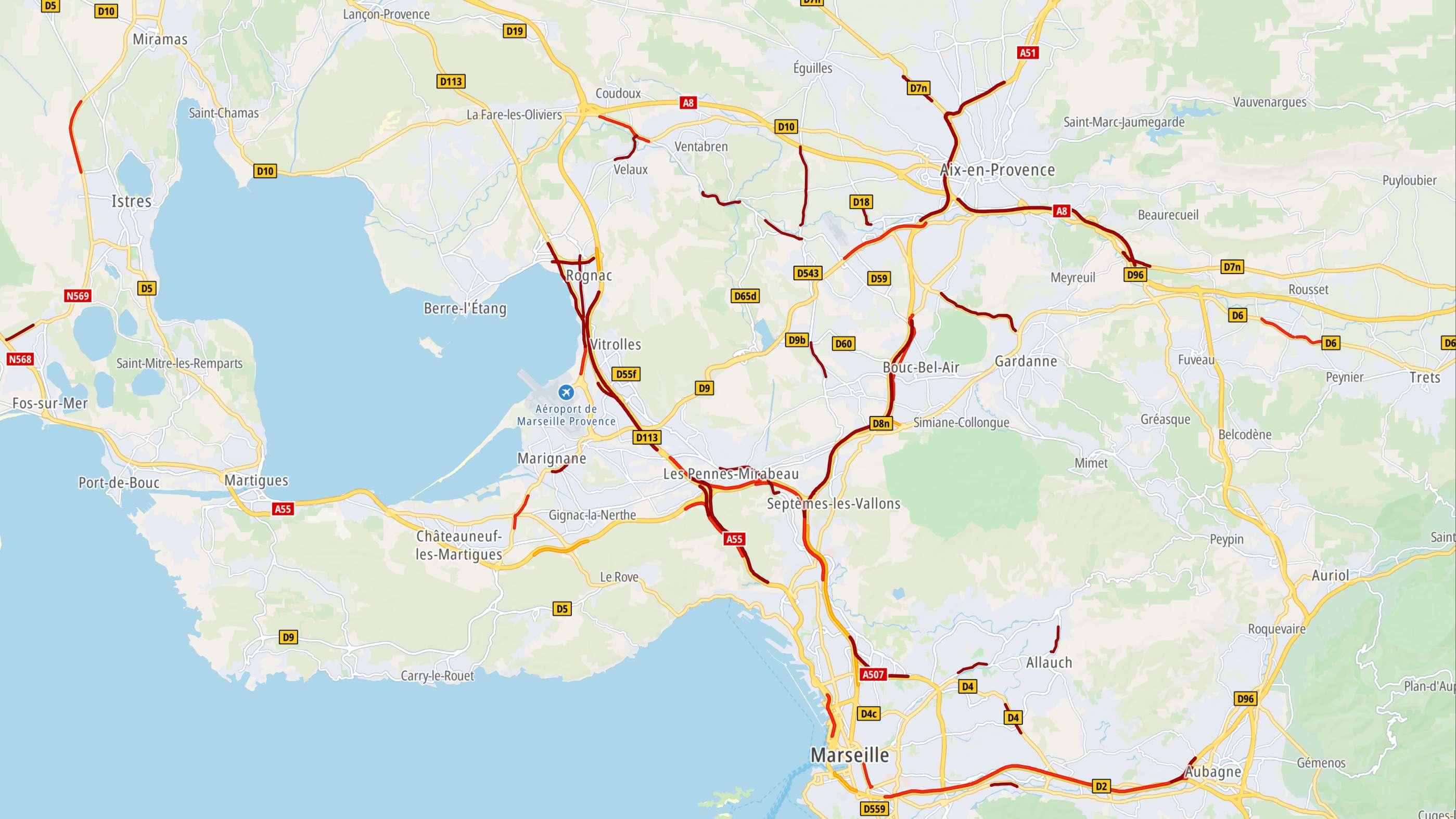 Vitrolles : Un trafic très dense autour du tunnel des Pennes-Mirabeau