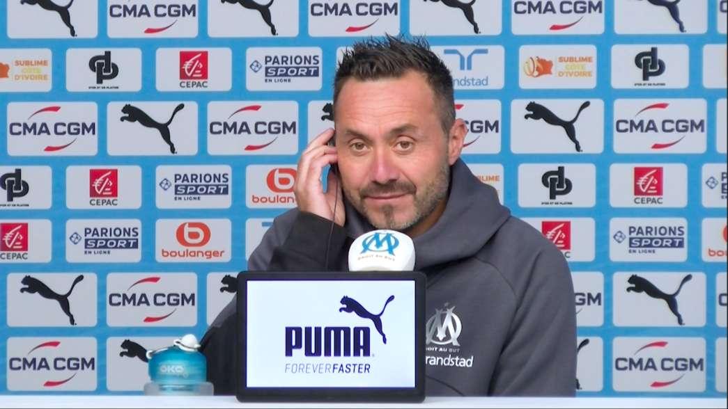 Strasbourg-OM : pour Roberto De Zerbi, l'objectif est d'être en tête de la Ligue 1 demain soir.