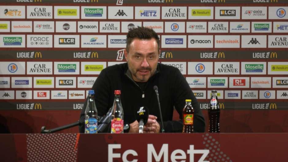 Metz-OM : Roberto De Zerbi "oui c'est ma meilleure période depuis que je suis à Marseille"
