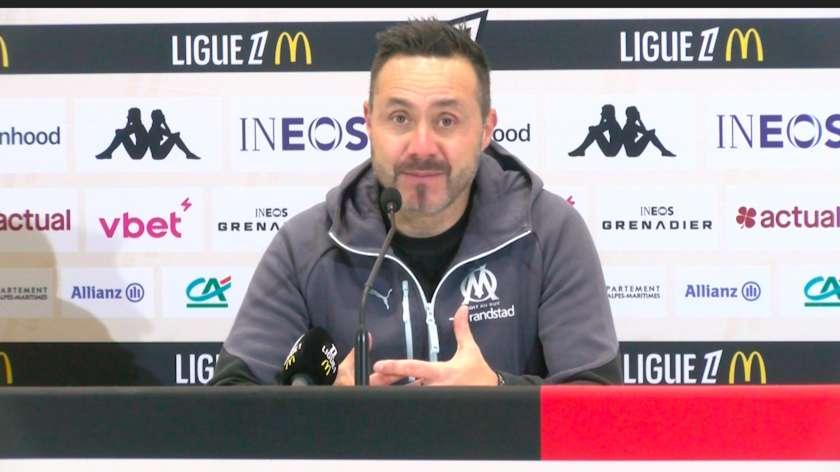 Nice-OM : De Zerbi "je pense qu'on peut mieux jouer, je ne suis pas satisfait de la qualité de jeu"