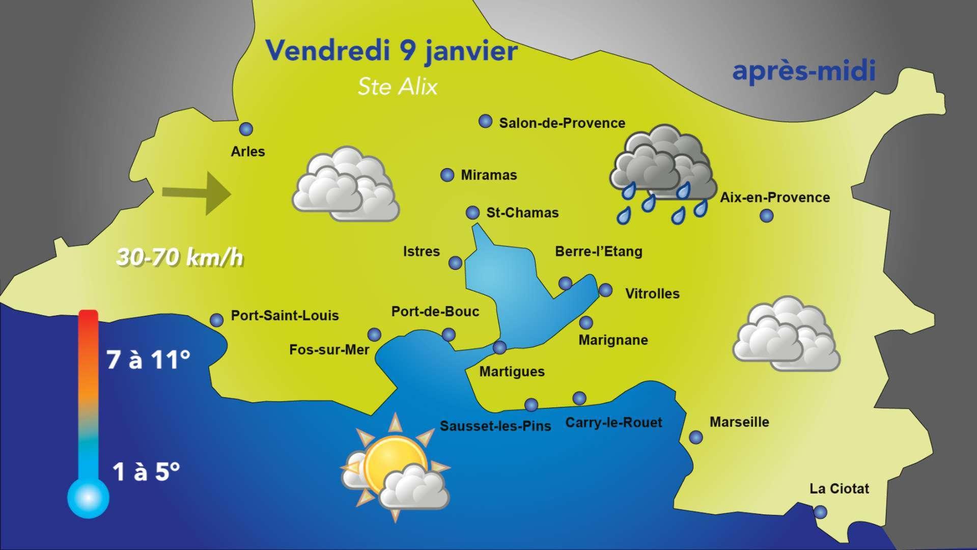 Météo : vendredi 9 janvier, une journée maussade