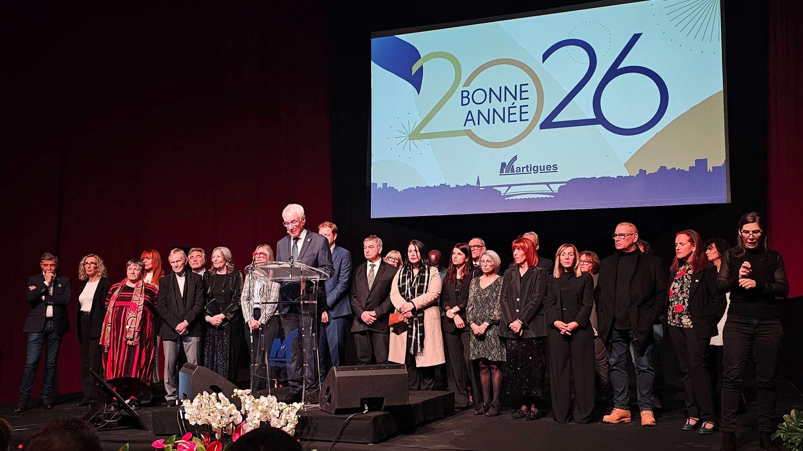 Cérémonie des vœux 2026 à Martigues : Gaby Charroux appelle à la paix et remercie les services publics martégaux 