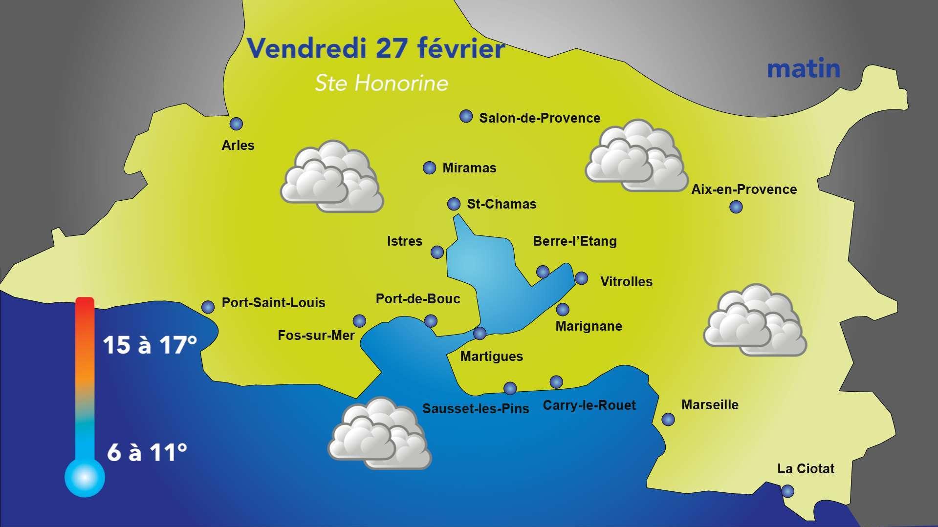 Météo de ce vendredi 27 février avec des nuages