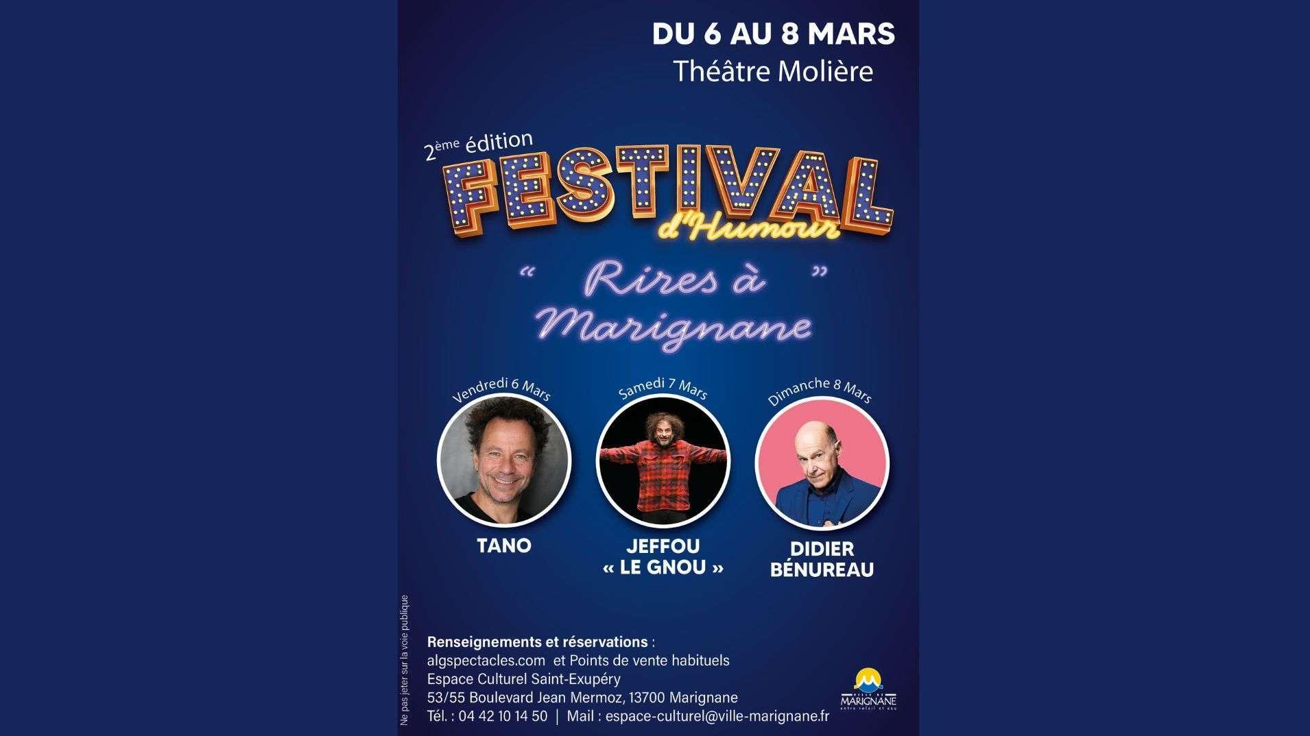 Festival « Rires à Marignane » : Jeffou le Gnou présente son spectacle « Je panse donc je suis » au Théâtre Molière