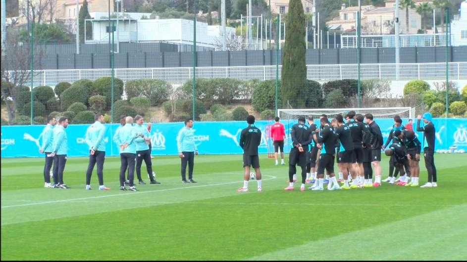 OM-Lyon : les images du dernier entraînement des Marseillais avant le match face à Lyon