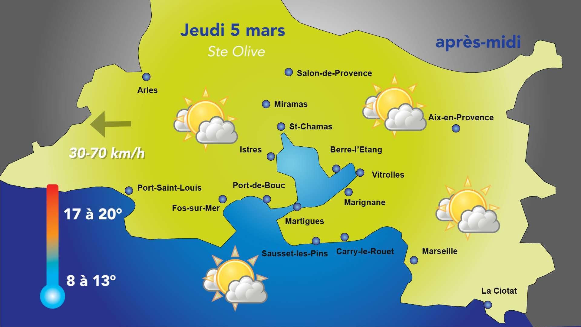 Météo : ciel laiteux et vent d’Est en hausse, jeudi 5 mars