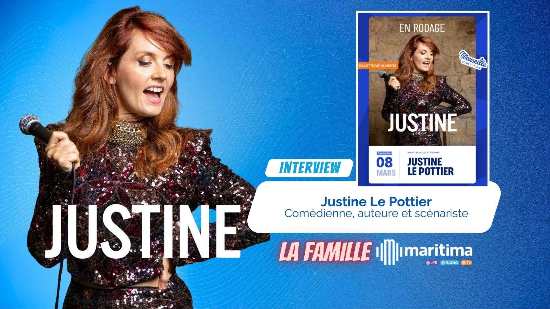 Justine Le Pottier : du « Visiteur du Futur » au Stand-up, elle se livre dans La Famille Maritima