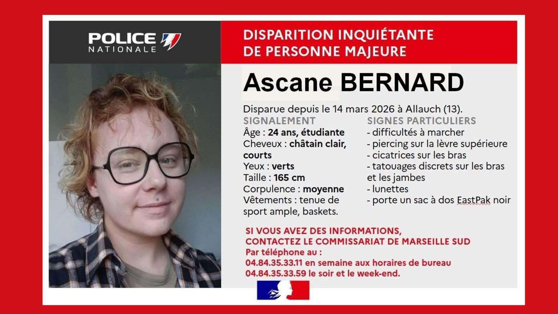Un avis de disparition inquiétante lancé à Marseille pour une étudiante de 24 ans