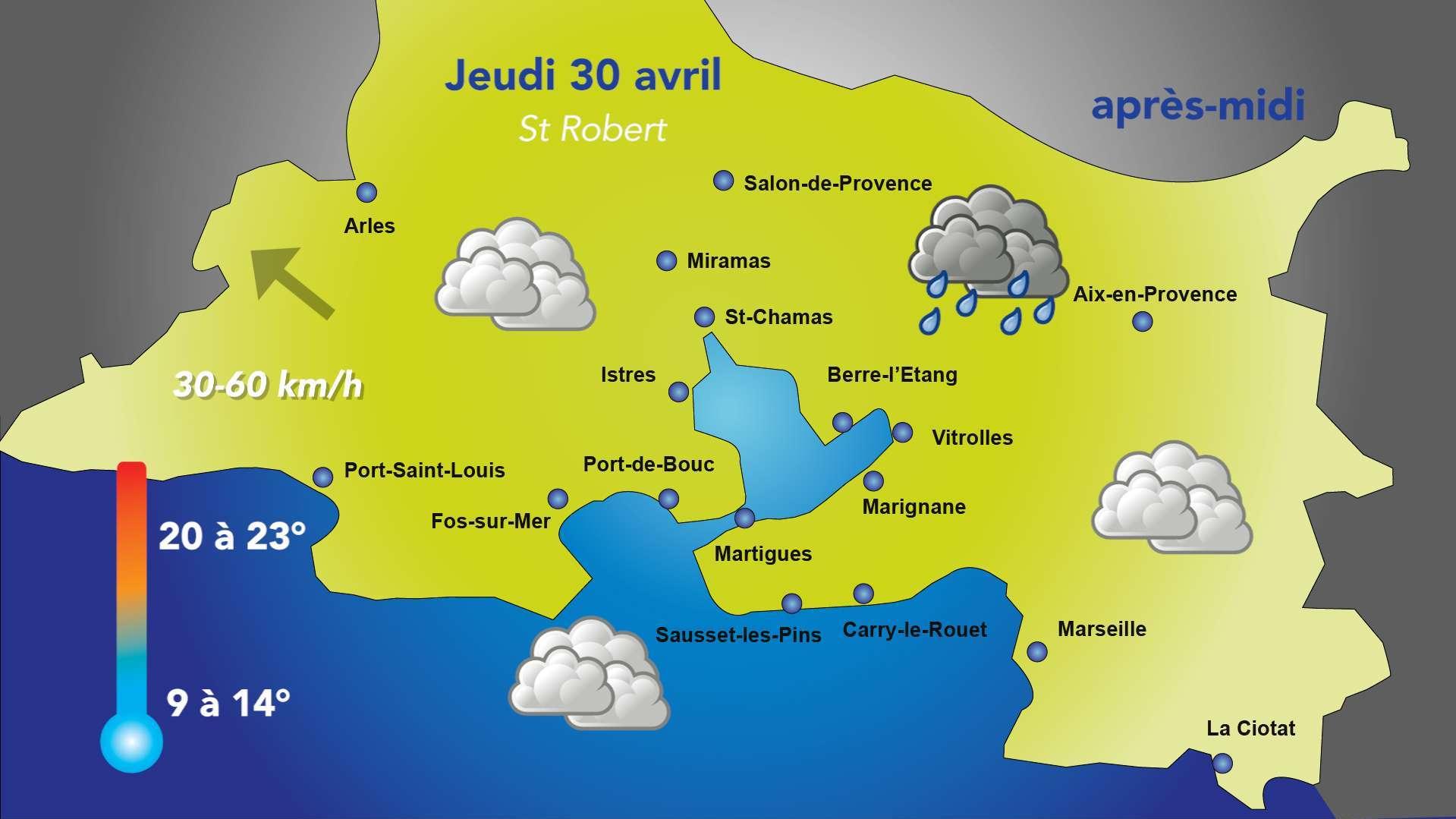 Météo du jeudi 30 avril : un ciel plus nuageux et quelques faibles averses