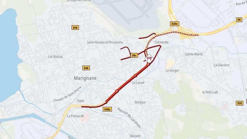 Marignane : la D9 bloquée après un accident de poids lourd