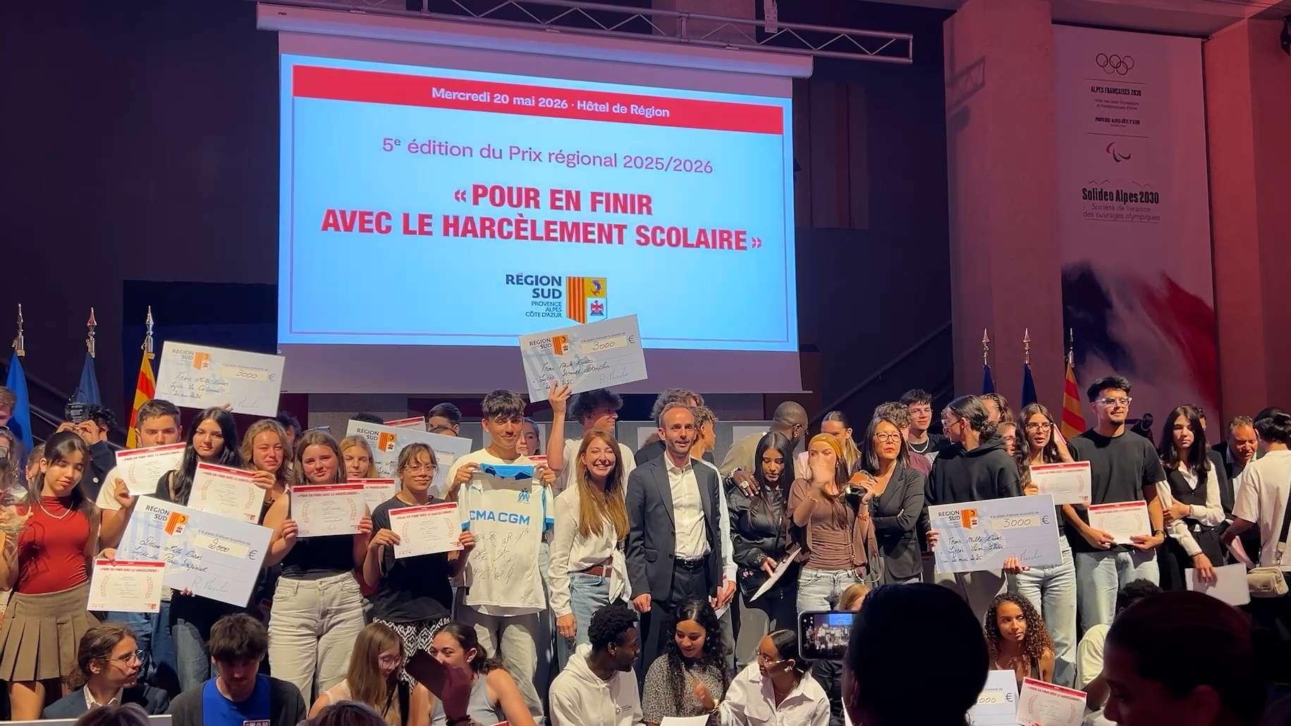 Lutte contre le harcèlement scolaire : la Région Sud récompense des lycéens engagés