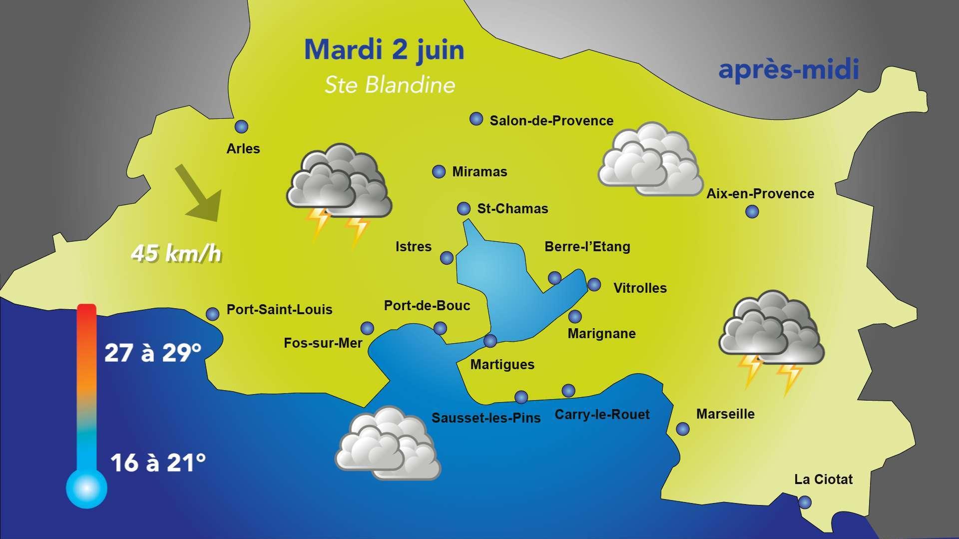 Météo du mardi 2 juin : fin des fortes chaleurs, retour de l'instabilité