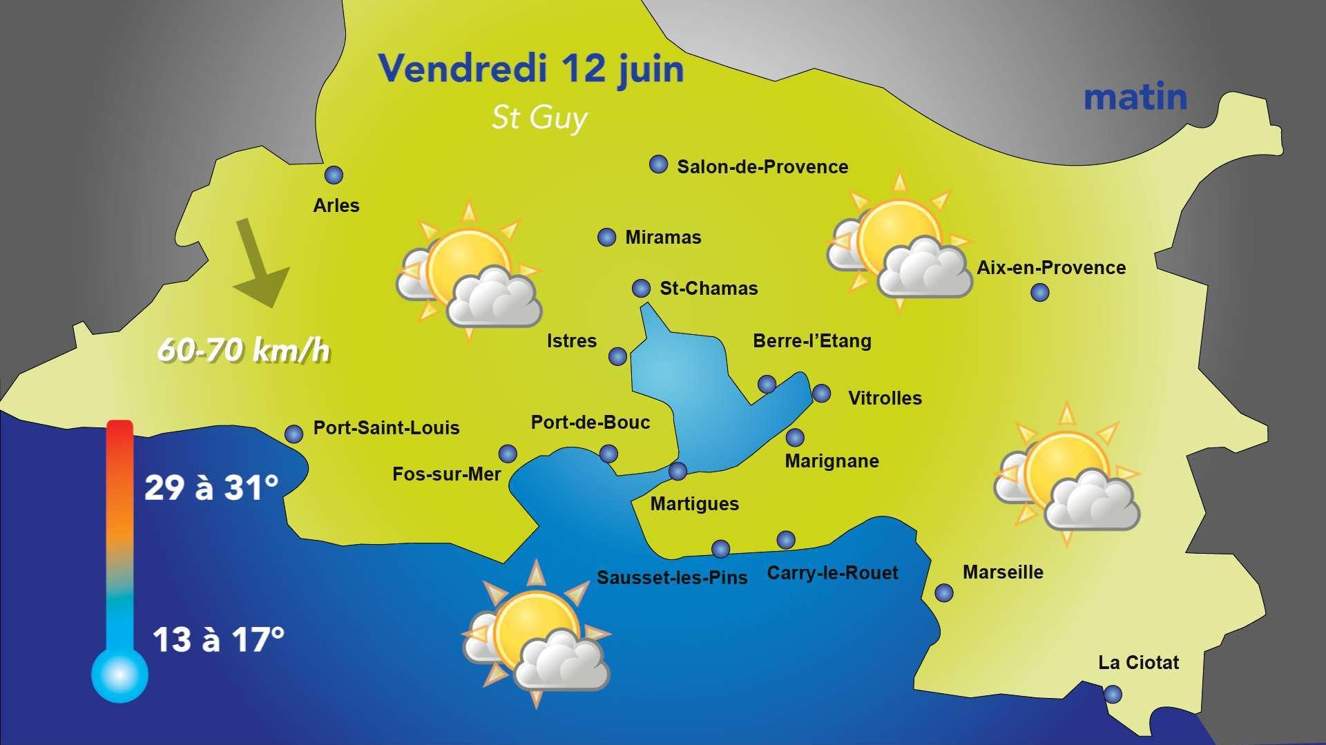 Météo du vendredi 12 juin : un temps estival sous un vent encore bien présent