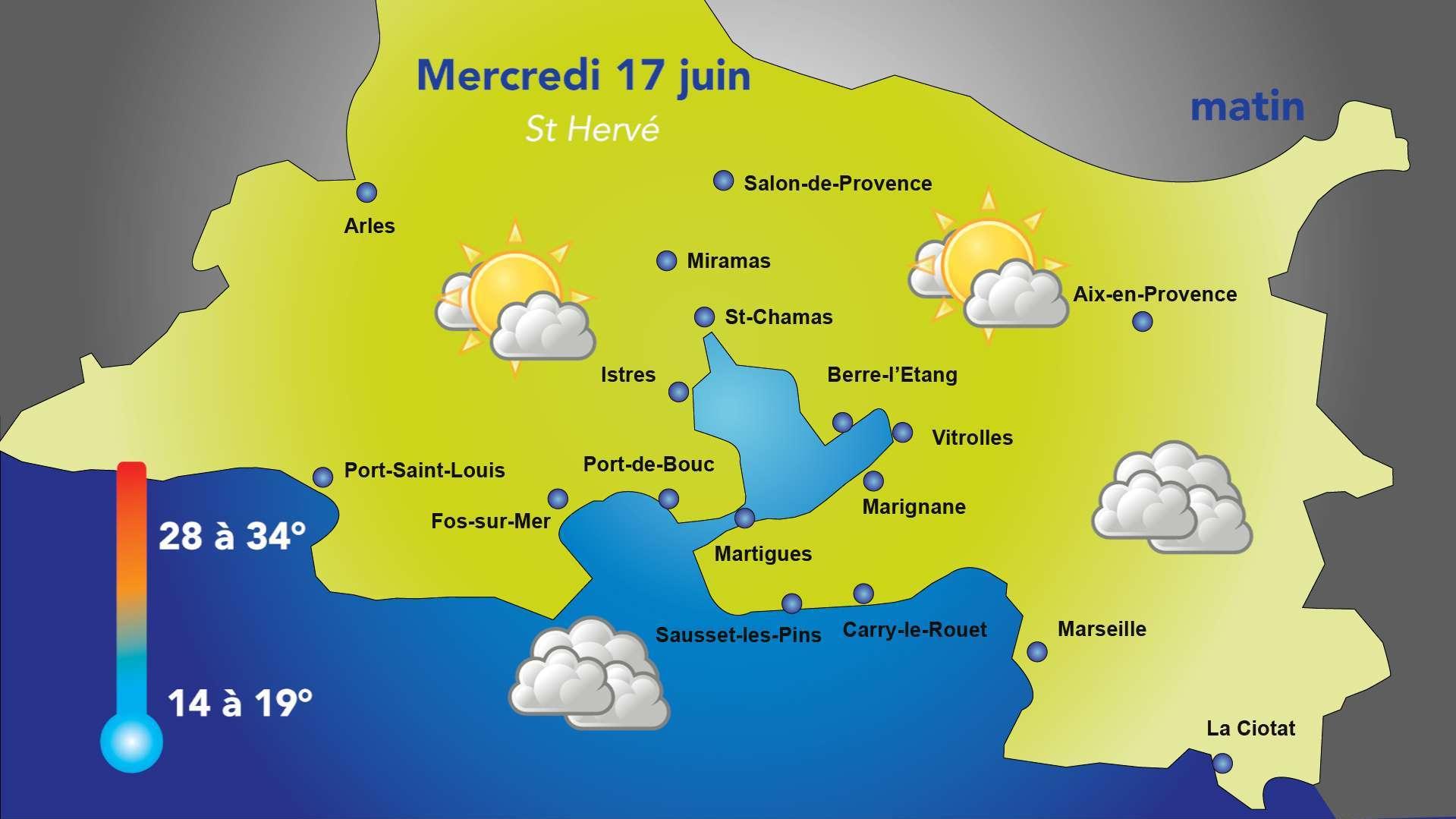 Météo du mercredi 17 juin : chaleur en hausse sous un temps toujours calme