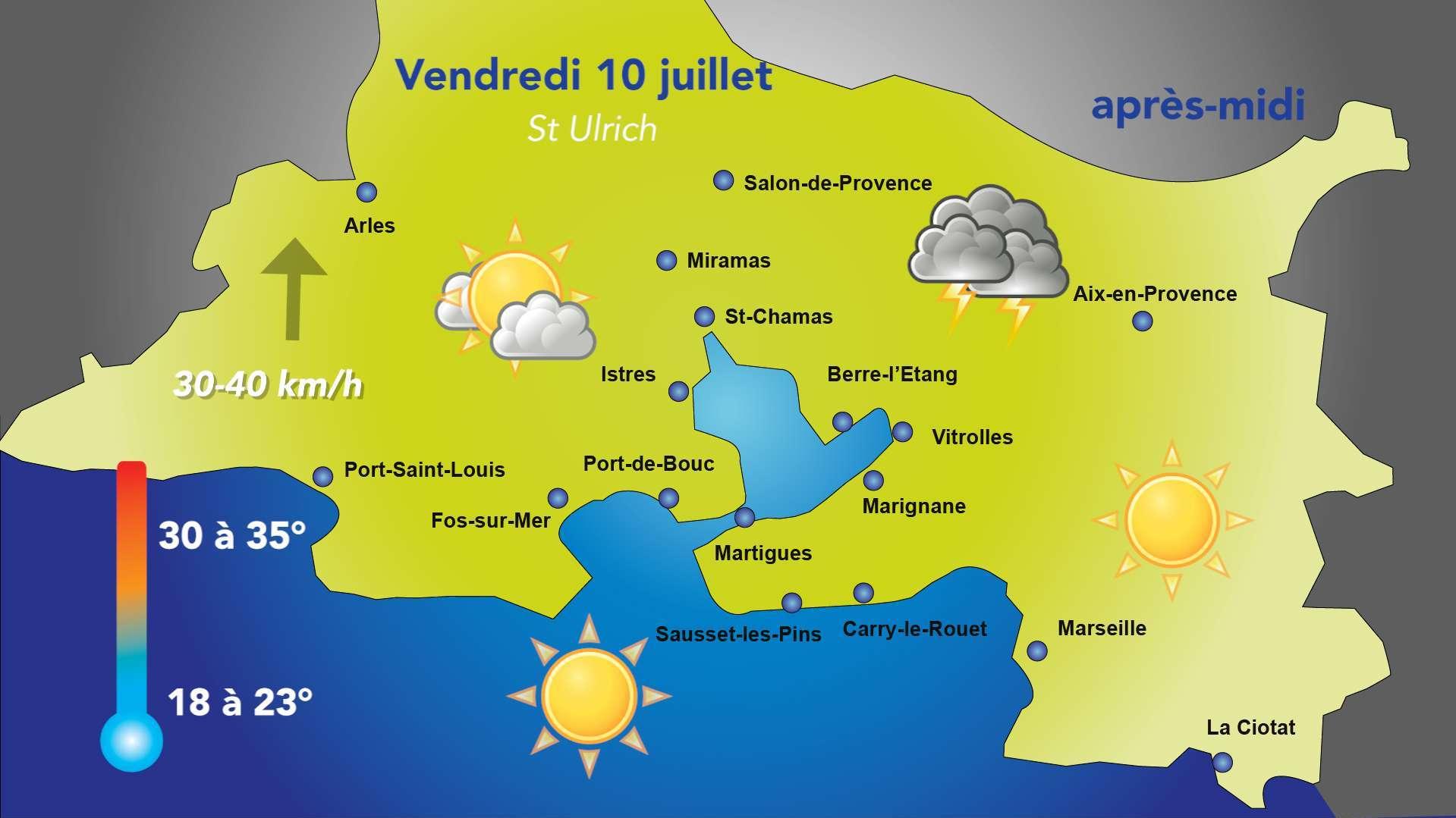 Météo du vendredi 10 juillet : une chaleur plus modérée, avec un léger risque orageux en soirée