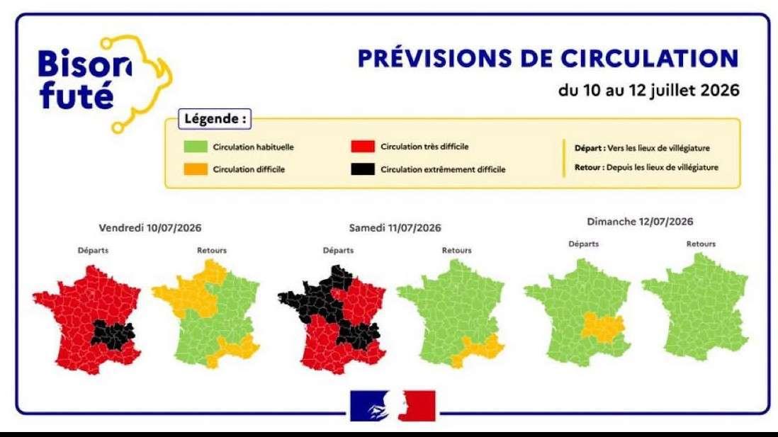  Bison Futé : Samedi noir sur les routes, le Sud-Est particulièrement touché ce week-end du 11 juillet