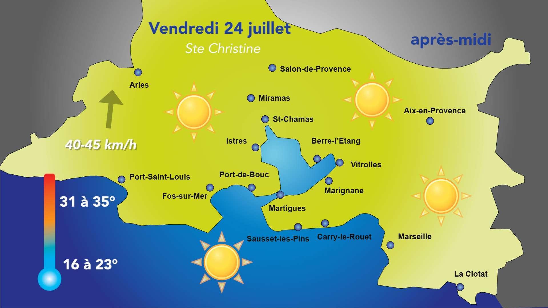 Météo du vendredi 24 juillet : un temps toujours estival sur les Bouches-du-Rhône