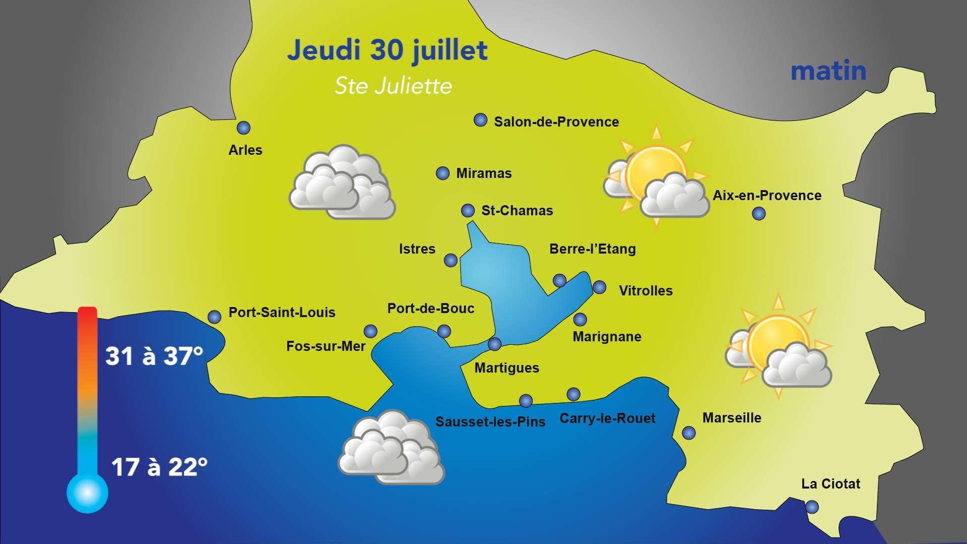 Météo du jeudi 30 juillet : des nuages au réveil, le soleil de retour l'après-midi