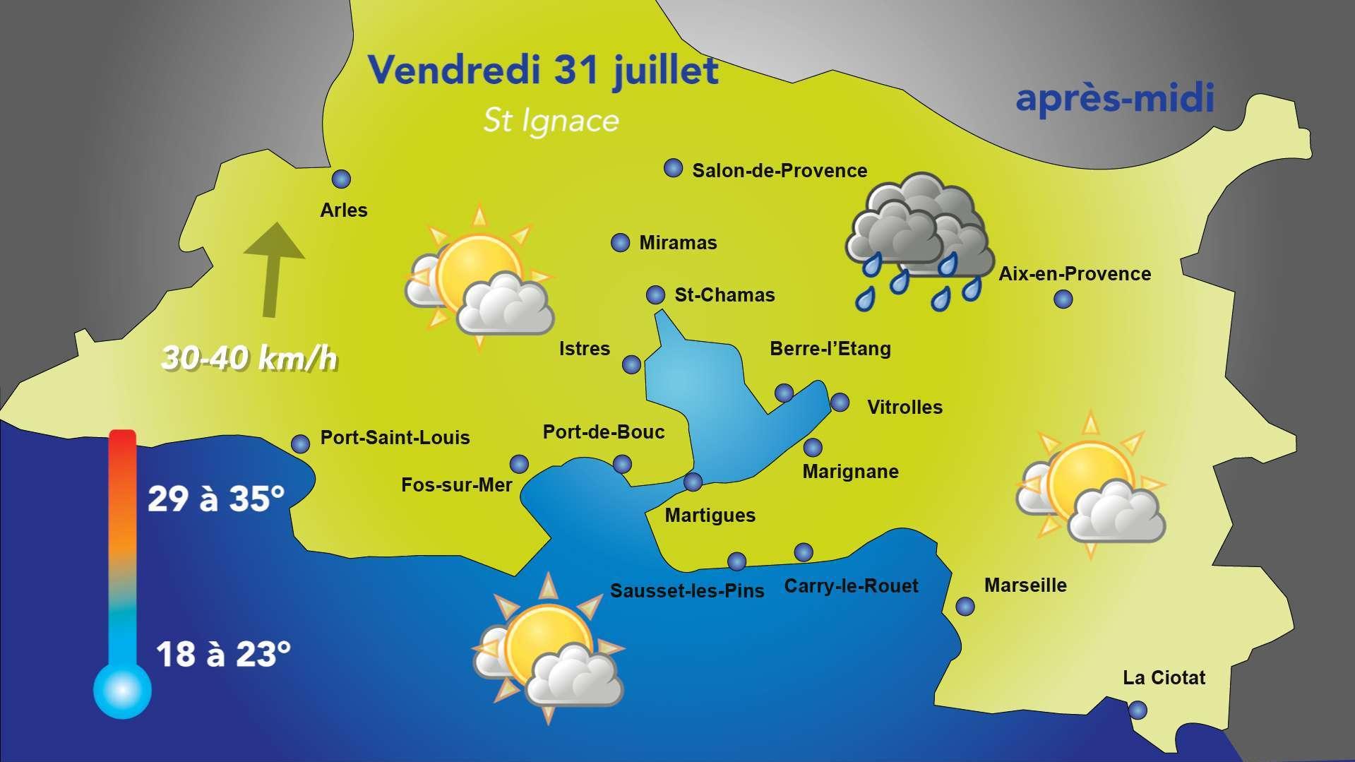 Météo du vendredi 31 juillet : une journée plus mitigée sur les Bouches-du-Rhône