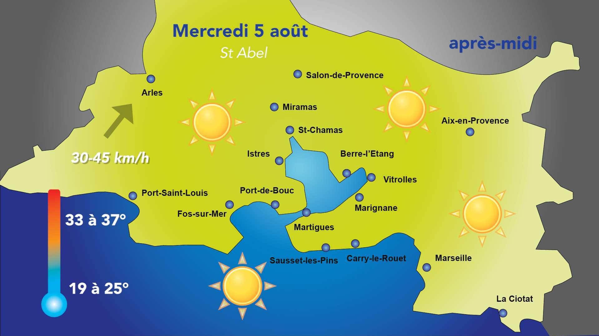 Météo du mercredi 5 août : le soleil s'impose, la canicule se poursuit