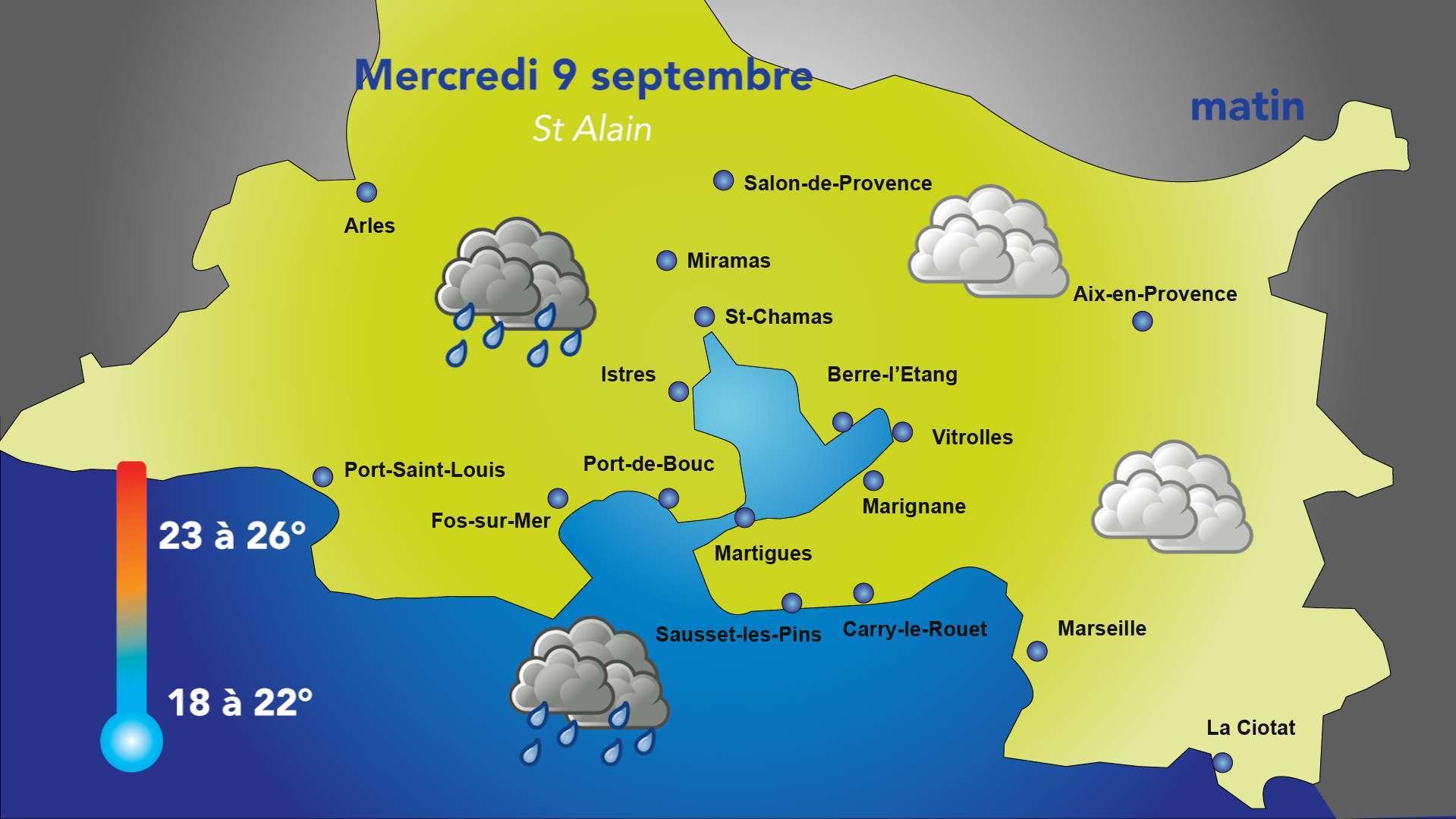 Météo du mercredi 9 septembre : plus humide et nettement moins chaud