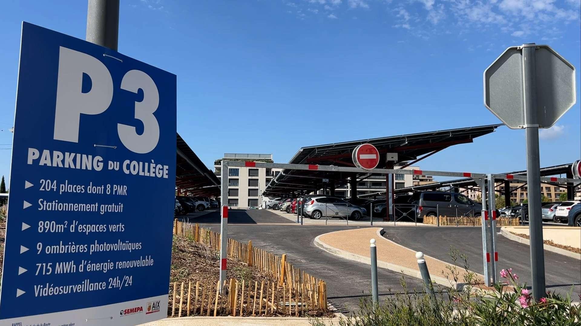 Aix - La Duranne : un nouveau parking de 204 places, aussi première ferme solaire publique d’Aix