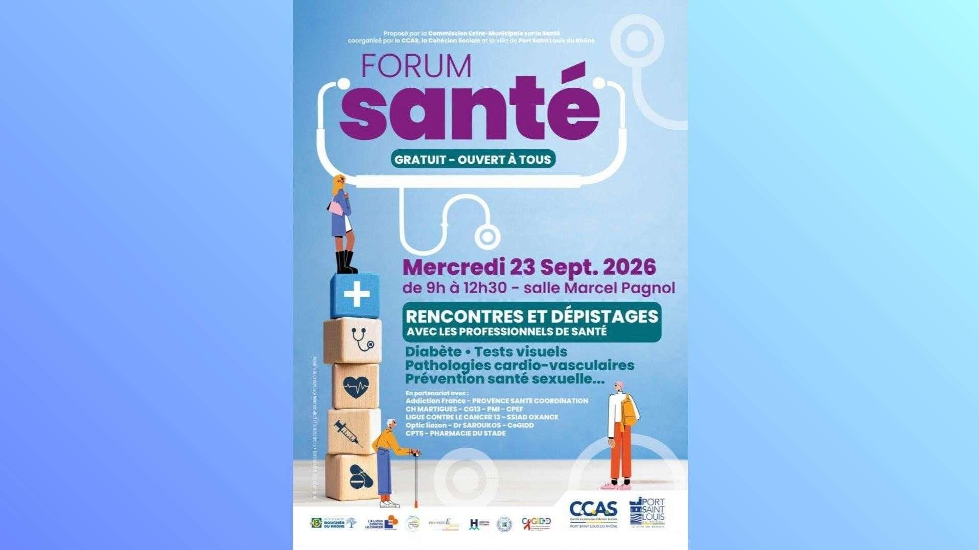 Forum Santé 2026 à Port-Saint-Louis : profitez de dépistages et de tests de santé gratuits ce mercredi matin