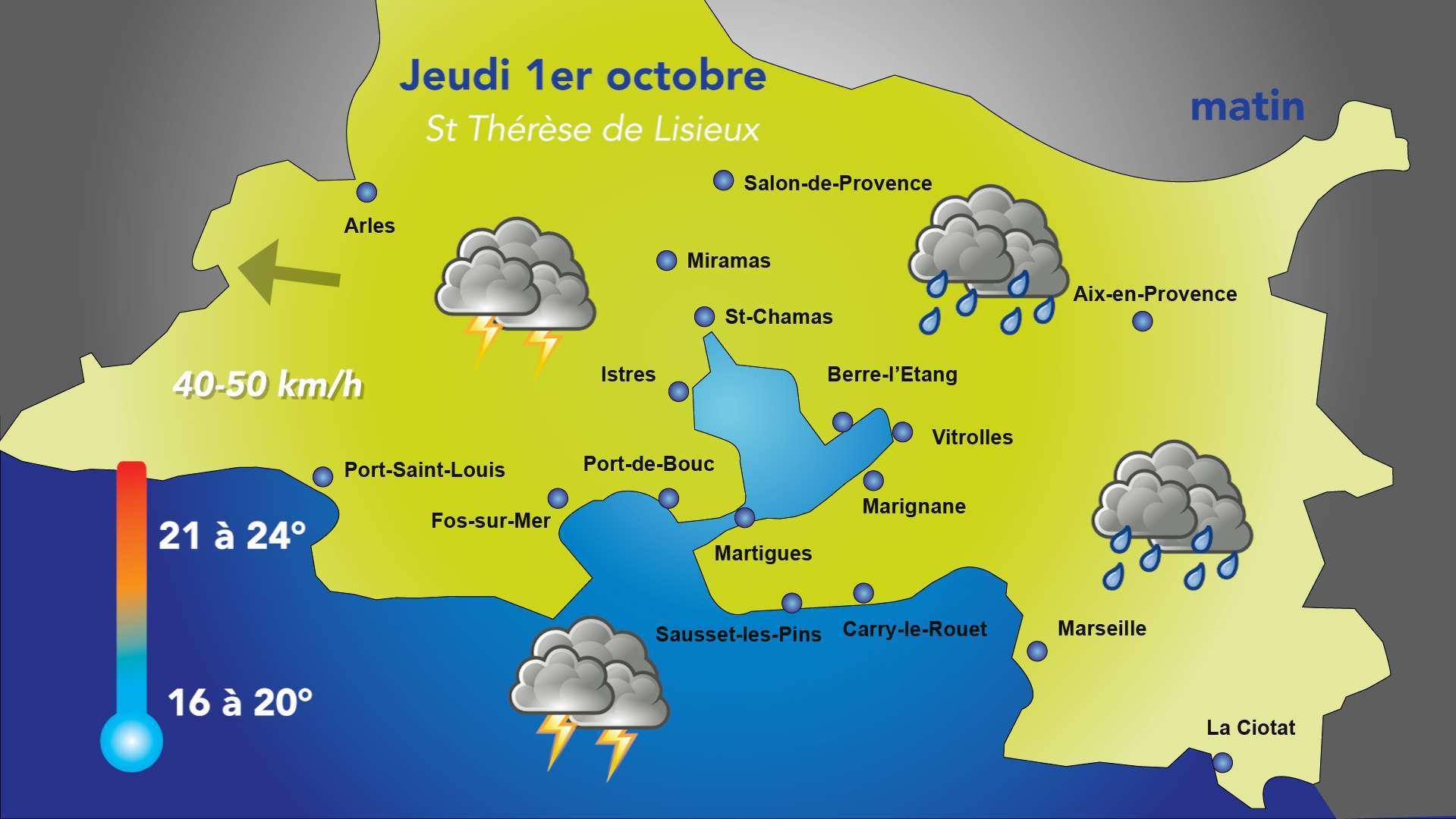 Météo du jeudi 1er octobre : fortes pluies et risque d’orages stationnaires