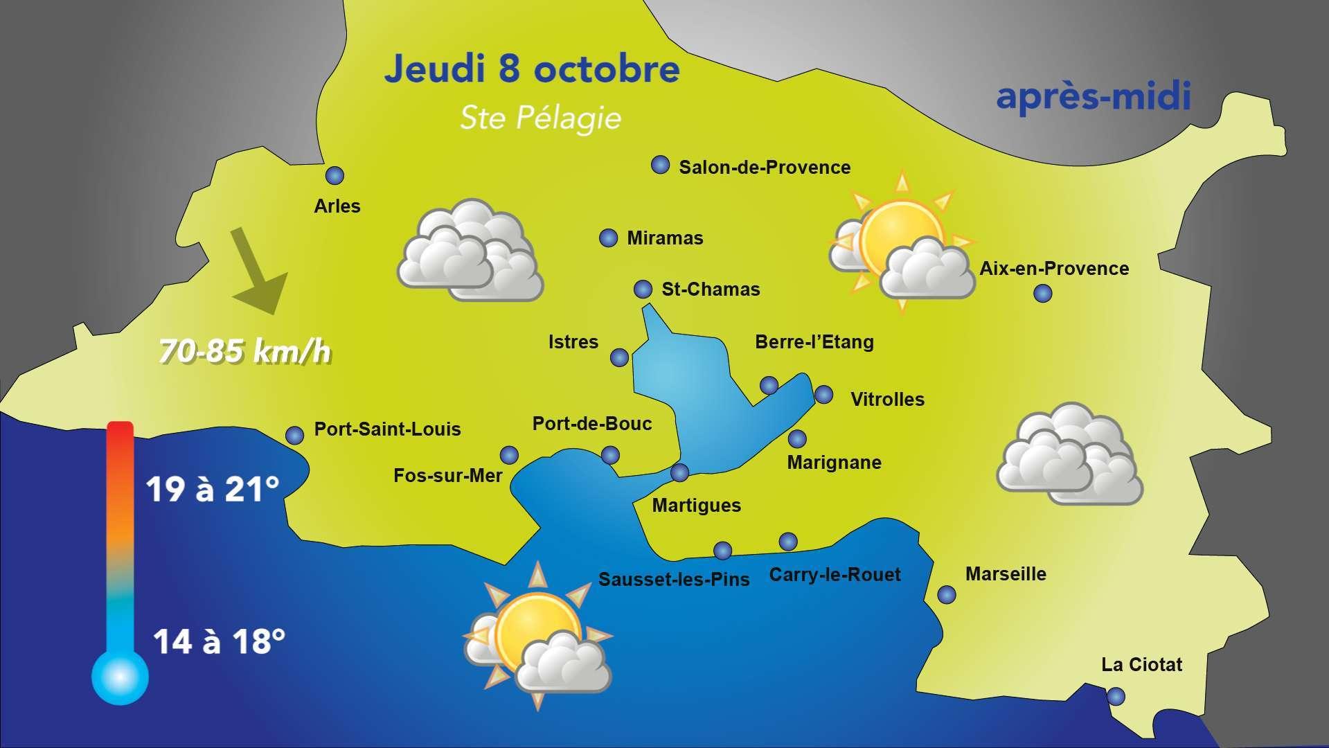 Météo du jeudi 8 octobre : un temps maussade et le retour du mistral